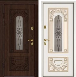 Входная дверь Сорренто со стеклом и ковкой - фото 5282