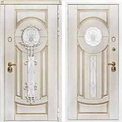 Входная металлическая дверь Сириус со стеклом и ковкой - фото 5283