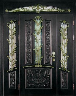 Парадная двупольная входная дверь Месси ( Любой размер ) - фото 5763