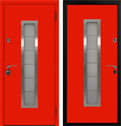 Входная эмалированная дверь "Брисбен" Красная